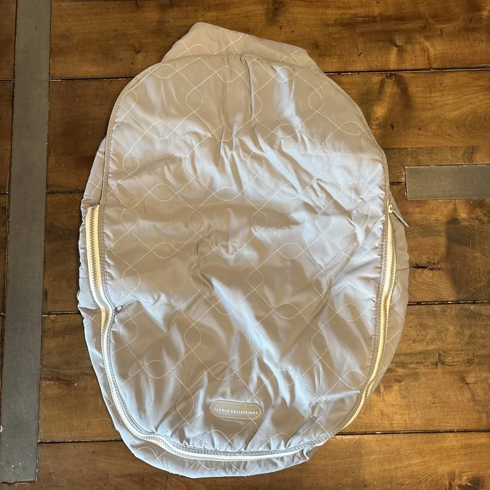 Fleece Lined Car Seat Cover‎ Baby Protection Winter Gray Quilted Zip JJ Cole